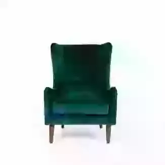 Velvet Accent Wing Chair Blue,Green,Grey or Pink